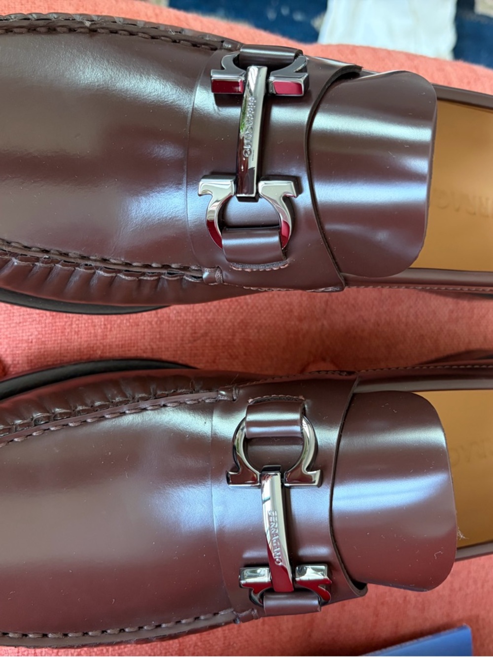 Salvatore Ferragamo Men's cocoa Brown calf Leather Bit Loafers